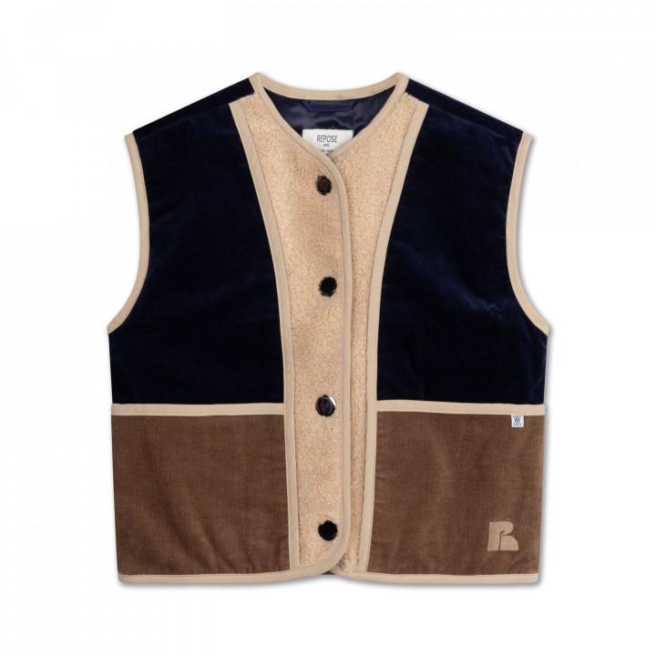 Teddy Waist Coat Color Block