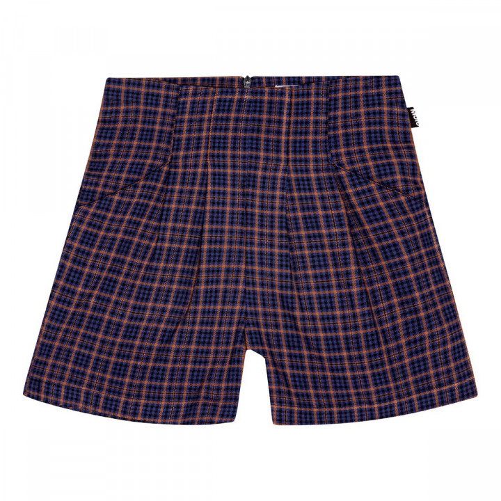 Alysie Short Blue Brown Check