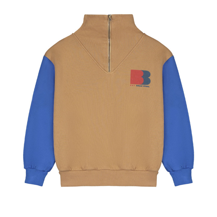 Sweatshirt Zip Color Sleeve Wood