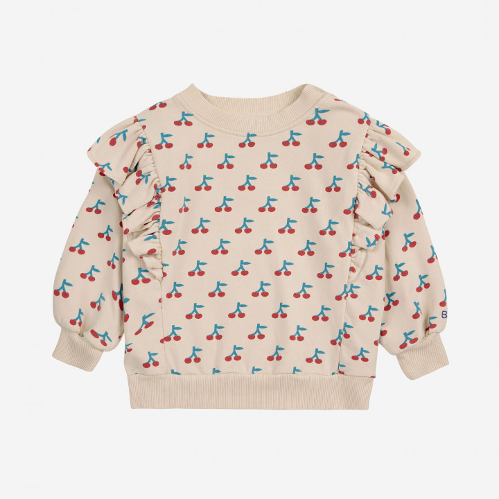 Baby Cherry All Over Ruffle Sweatshirt