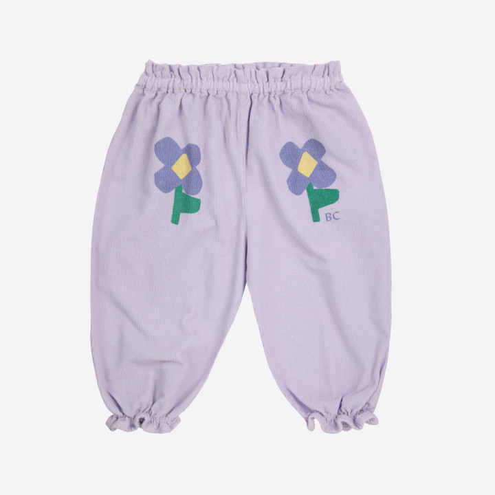 Baby Pansy Flowers Woven Paperbag Pants