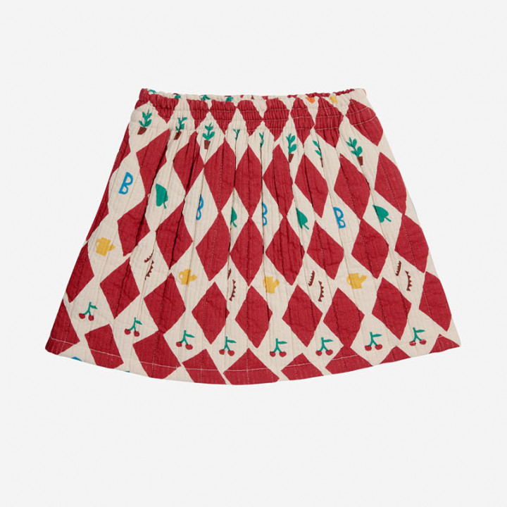 Harlequin All Over Quilted Woven Skirt