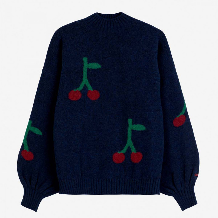 Cherry Printed Turtle Neck Jumper