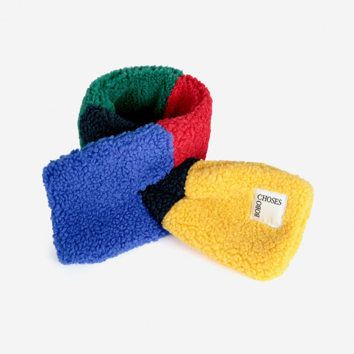 Baby Color Block Sheepskin Neck Warmer