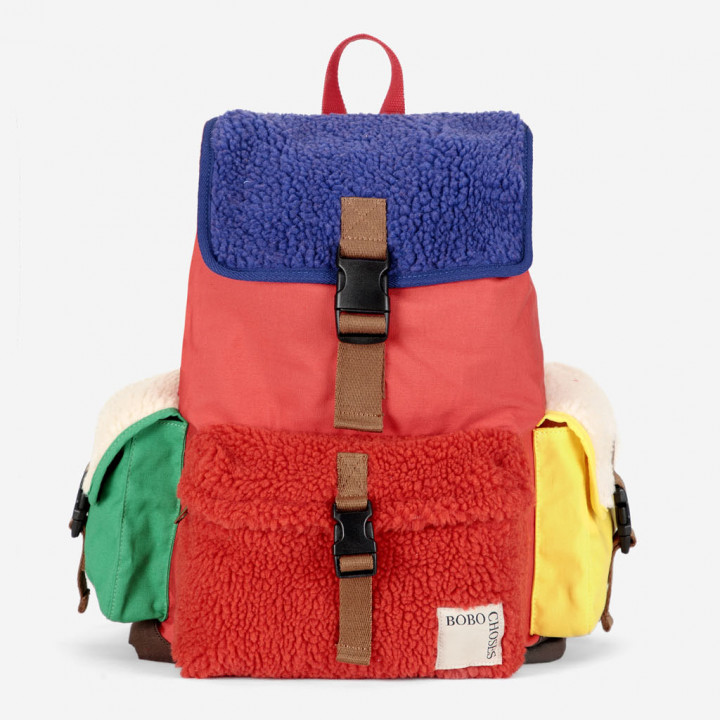 Sheepskin Color Block Backpack