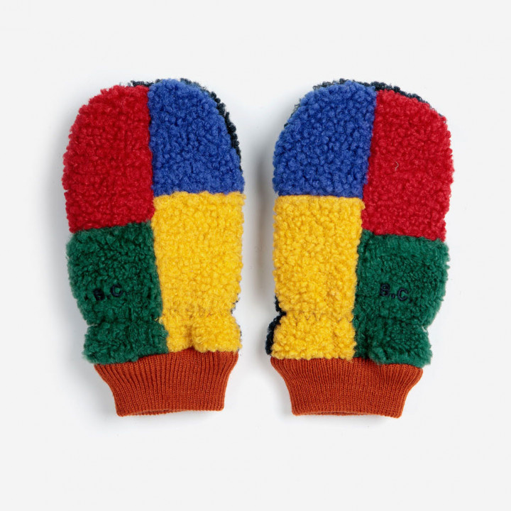 Color Block Sheepskin Mittens