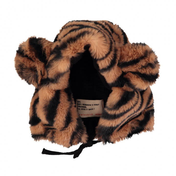 Bear Hat Animal Print Faux Fur