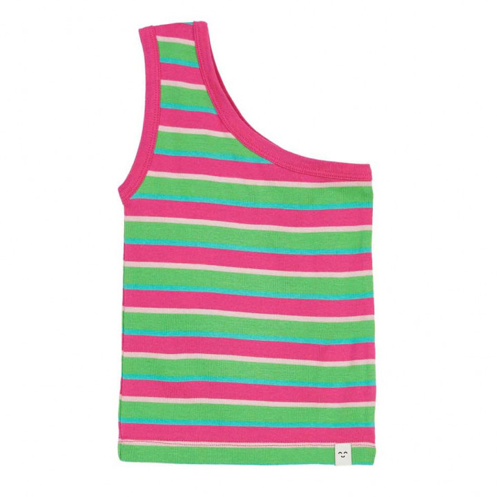 Donna Hot Pink Stripes Tank Top