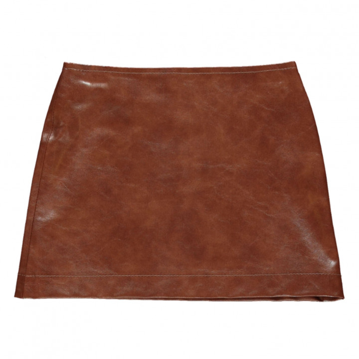 Jass Leather Skirt Brown