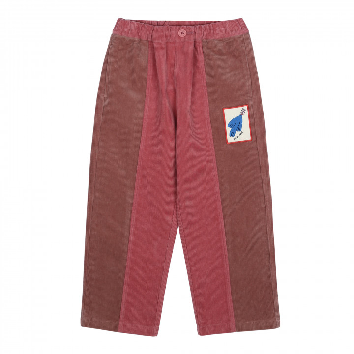 Bird Corduroy Pants Pink