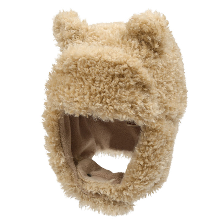 Teddy Bear Ear Warmer Hat Beige