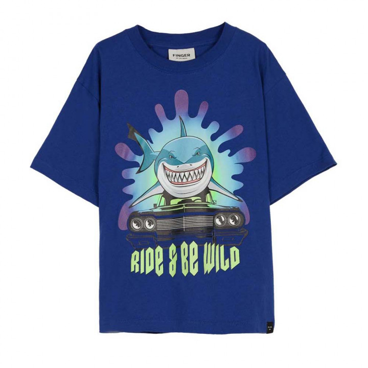 King Big Blue Shark Short Sleeve T-Shirt