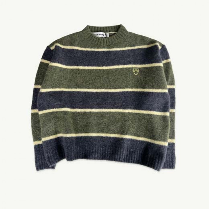 Knit Sweater Dark Grey Stripe