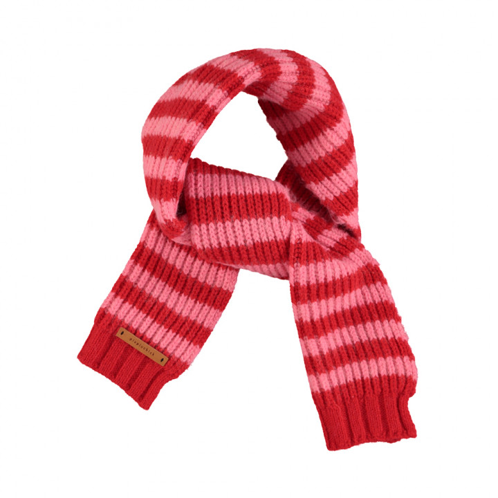 Knitted Scarf Red & Pink Stripes
