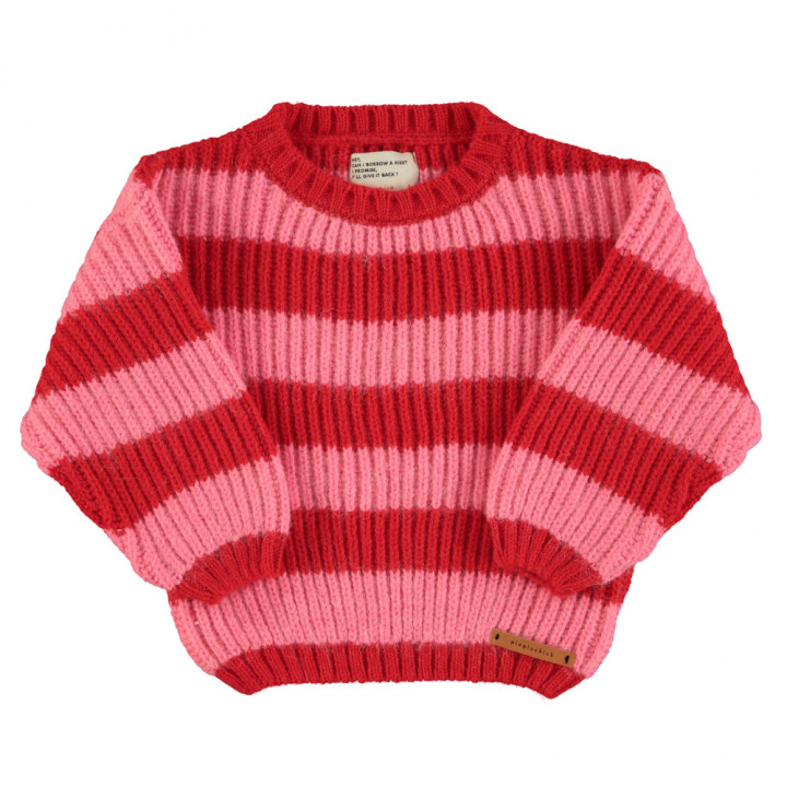 Knitted Sweater Red & Pink Stripes