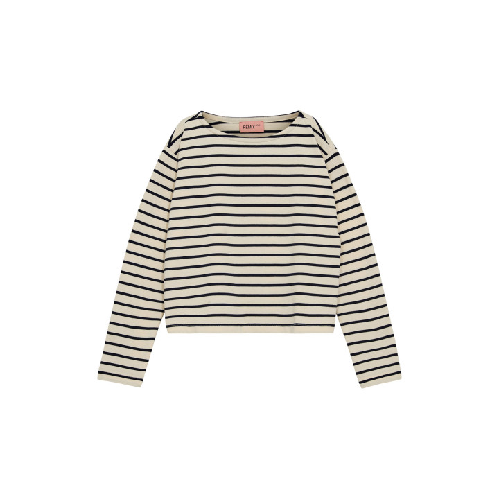 Stacy Longsleeve Cream/Navy Stripes