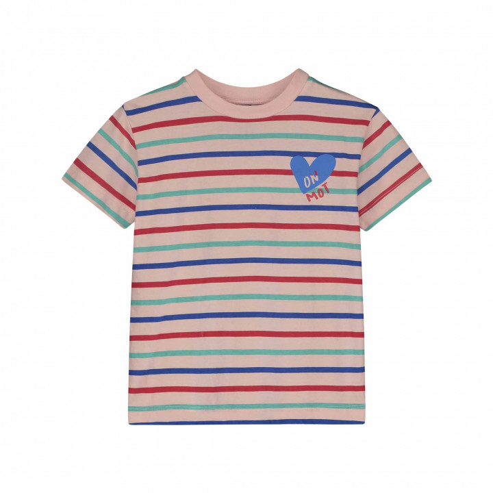 T-Shirt Multicolor Stripes Tan Rose