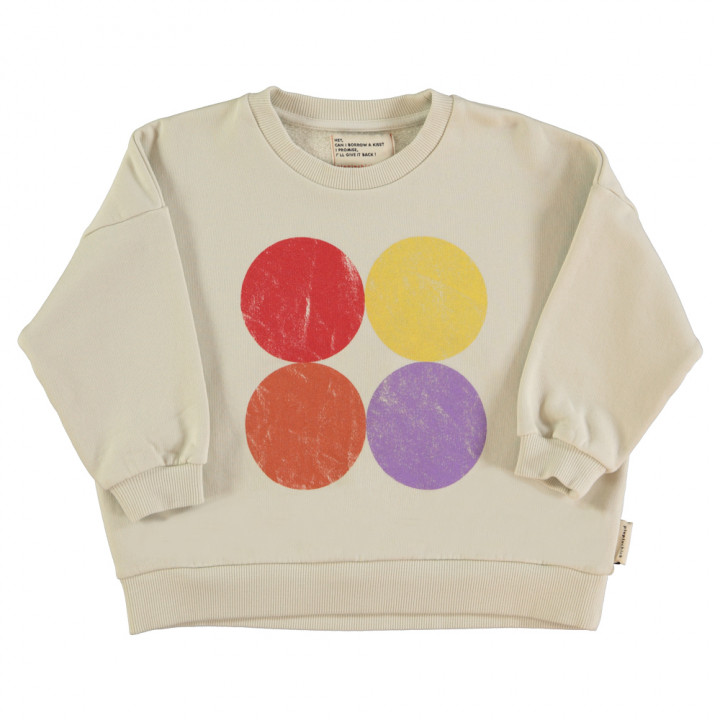 Sweatshirt Ecru Multicolor Circles Print