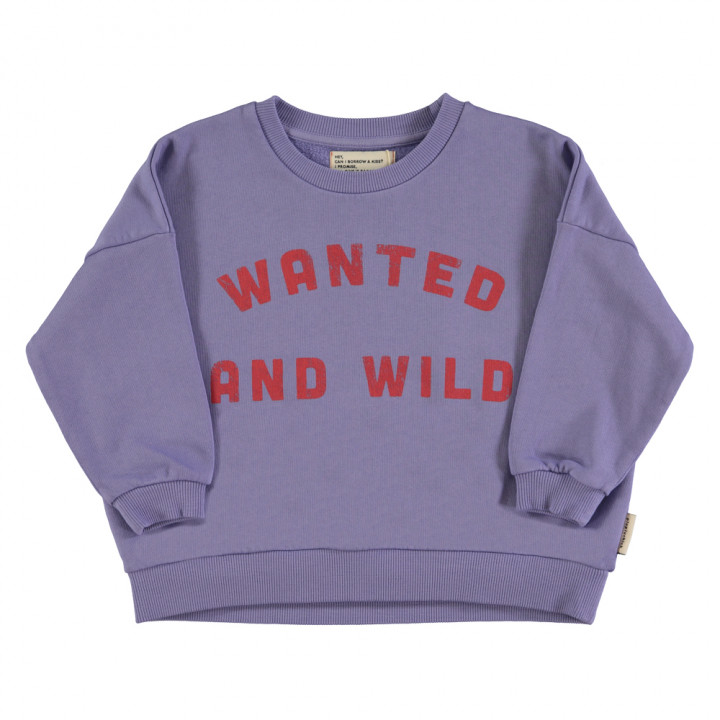 Sweatshirt Purple 'Wanted & Wild' Print