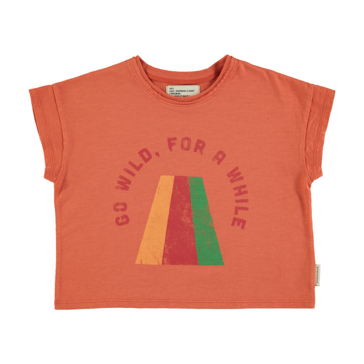 T-Shirt Orange Multicolor Print