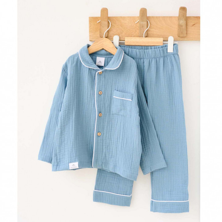 PJ Set Long Sleeve Storm Blue