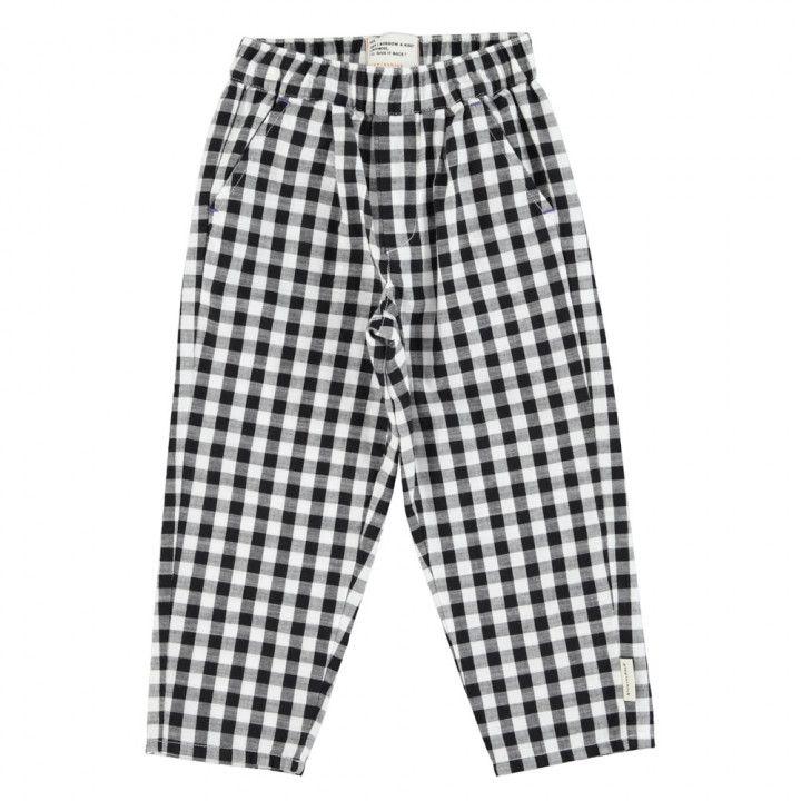 Unisex Trousers Black & White Checkered