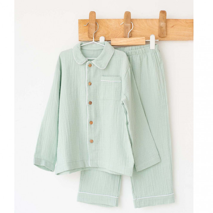 PJ Set Long Sleeve Aqua Green