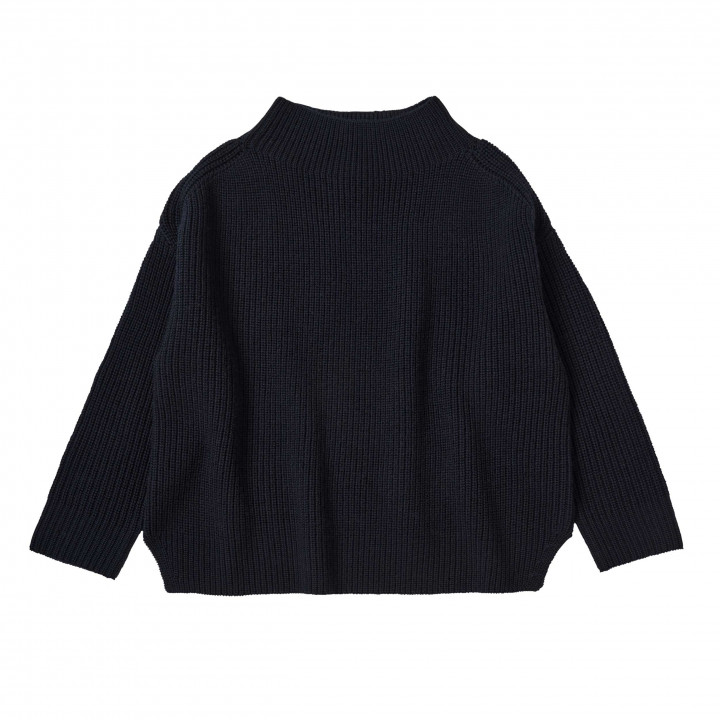 High Neck Sweater Dark Navy