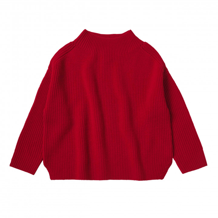 High Neck Sweater Red