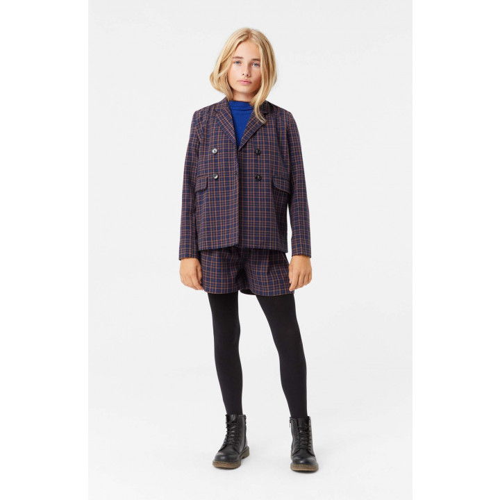 Alysie Short Blue Brown Check