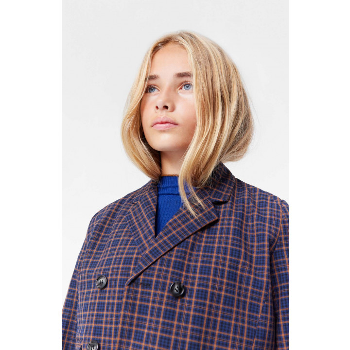 Hawa Blazer Blue Brown Check