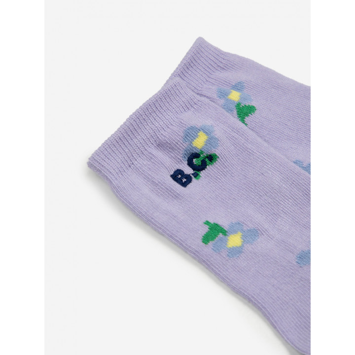 Baby Pansy Flower All Over Long Socks