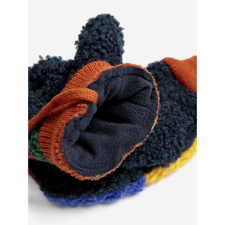 Baby Color Block Sheepskin Mittens