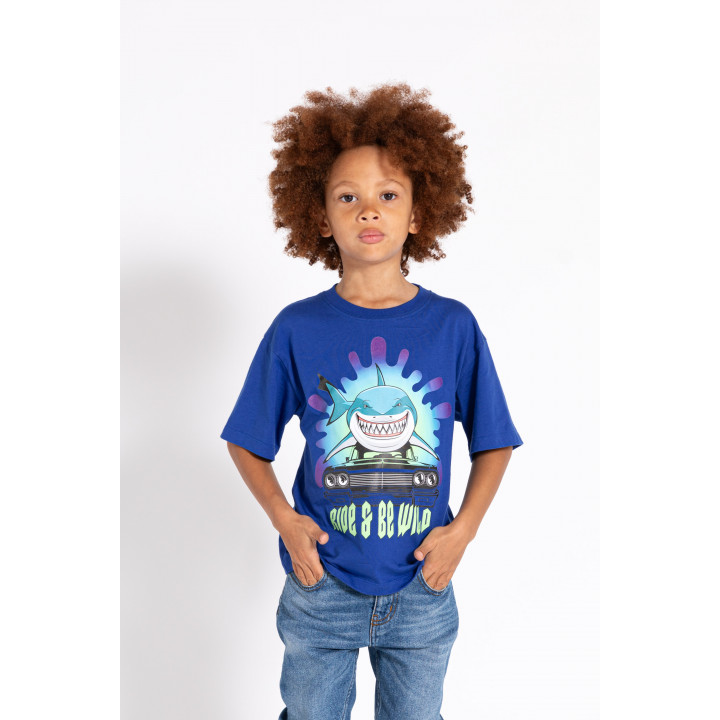 King Big Blue Shark Short Sleeve T-Shirt
