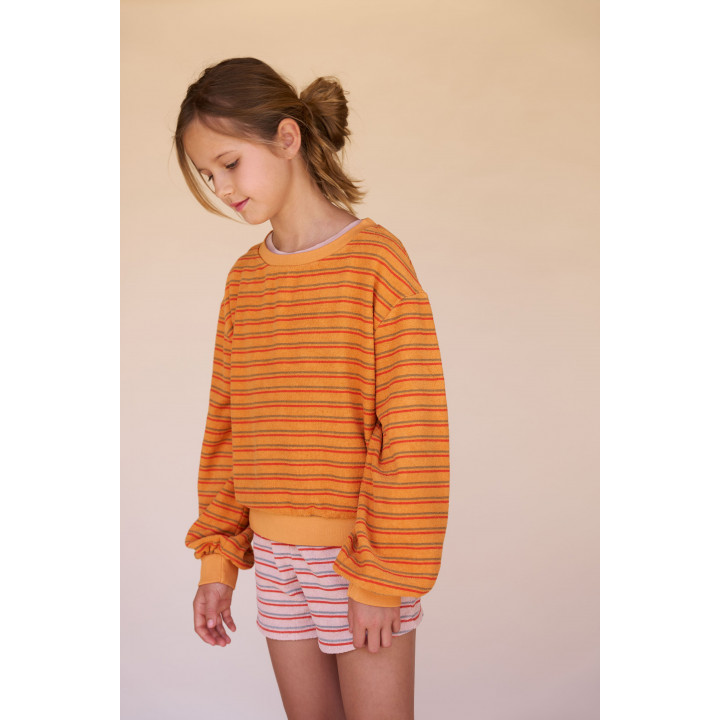 Terry Sweater Orange Stripe