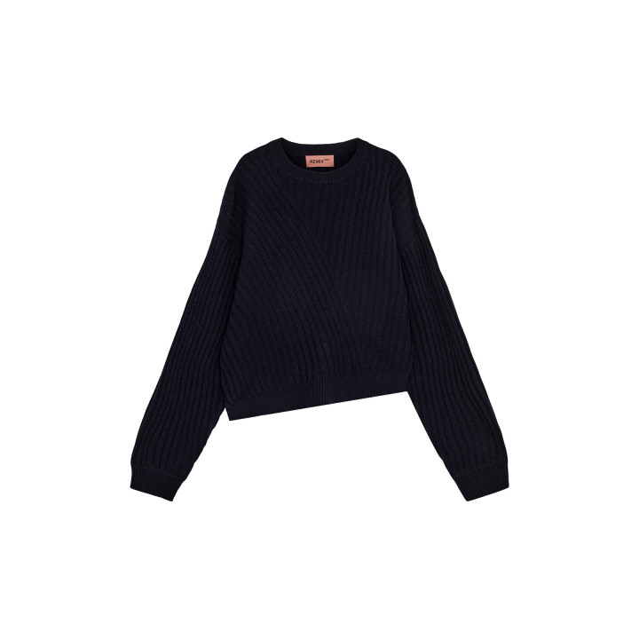 Carmen Assymetric Sweater Midnight Blue