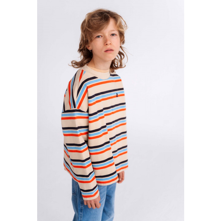 Oversized Boxy Sweater Multi Creme Brulee Stripe