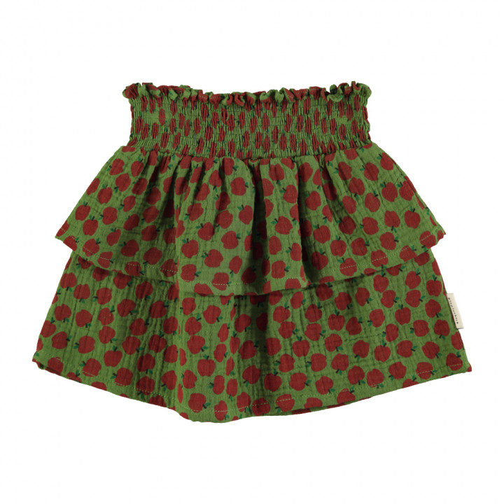 Short Skirt Olive Green w/ Red Apples