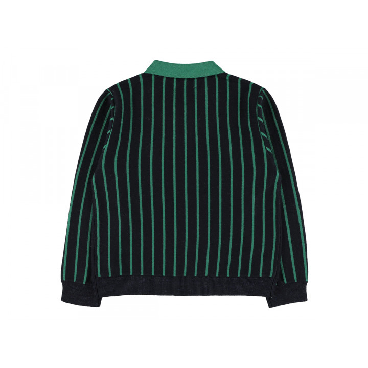 Vincent Knit Polo Nouvelle Black/Malachite