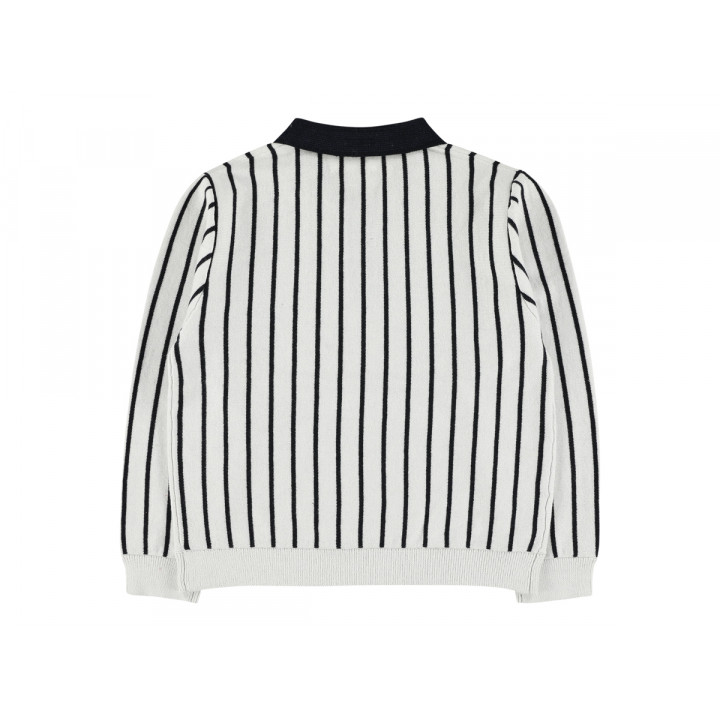 Vincent Knit Polo Nouvelle Chalk/Black