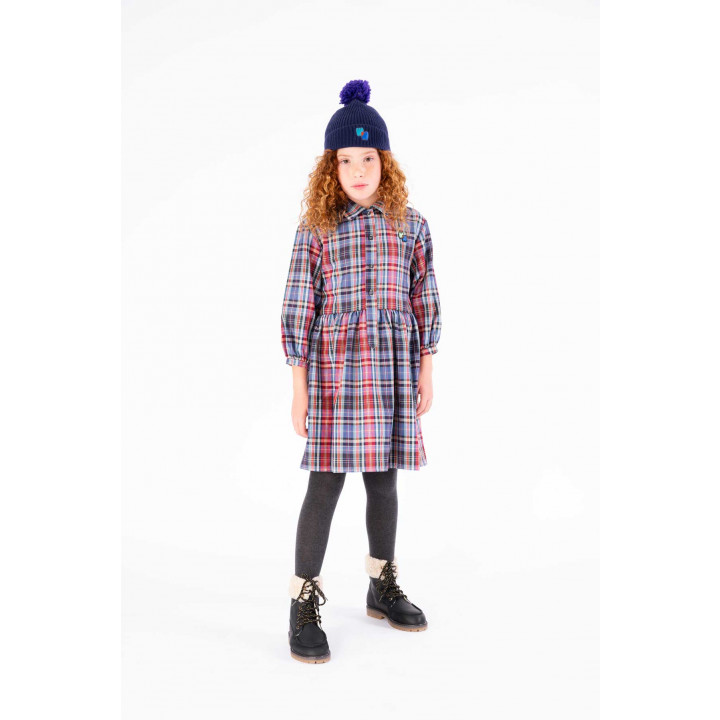 Blue Multiplaid Dress